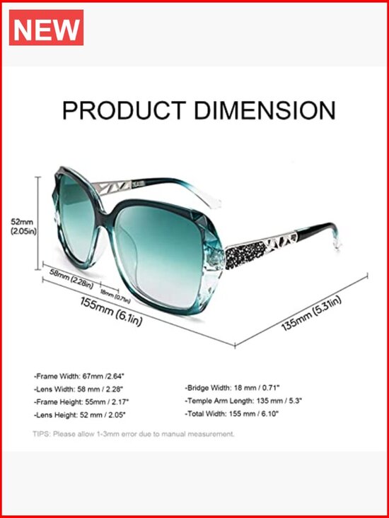 Polarized Oversized Sunglasses Composite Frame UV400 Protection main image 4